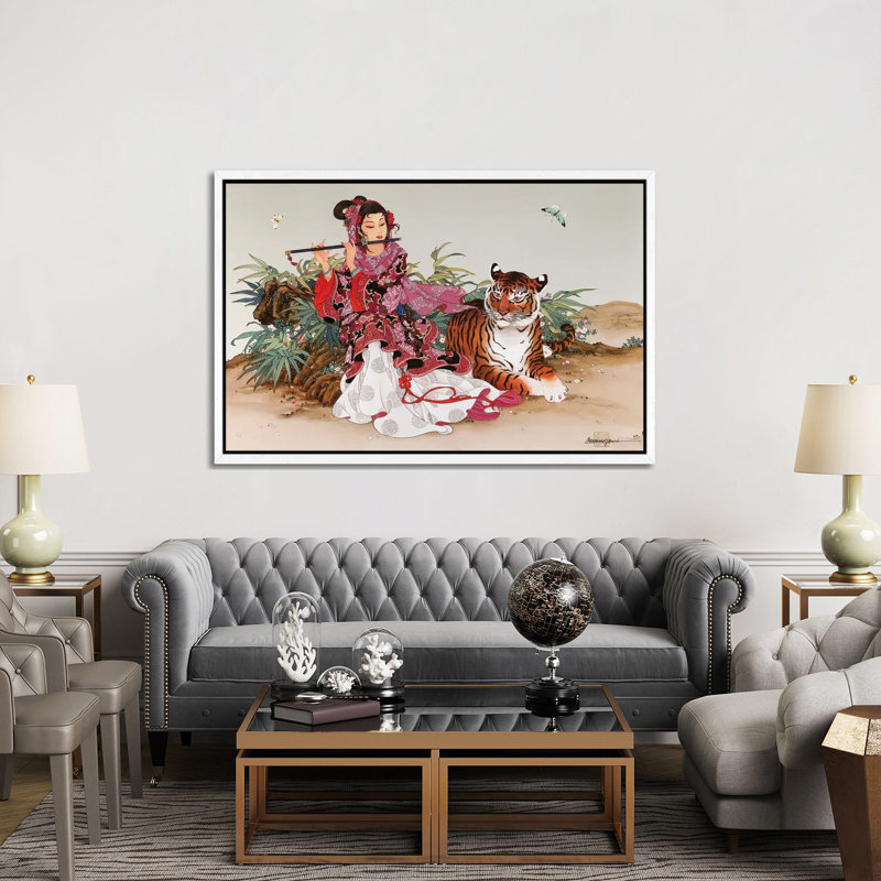 Immortal Melody - Painting on Canvas, 152.5 cm H x 101.5 cm W, White Framed