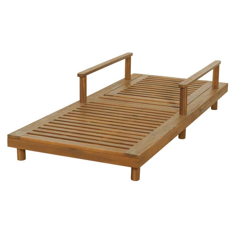 Chaise longue d'extérieur en bois d'acacia avec dossier réglable à 3 positions Metairie