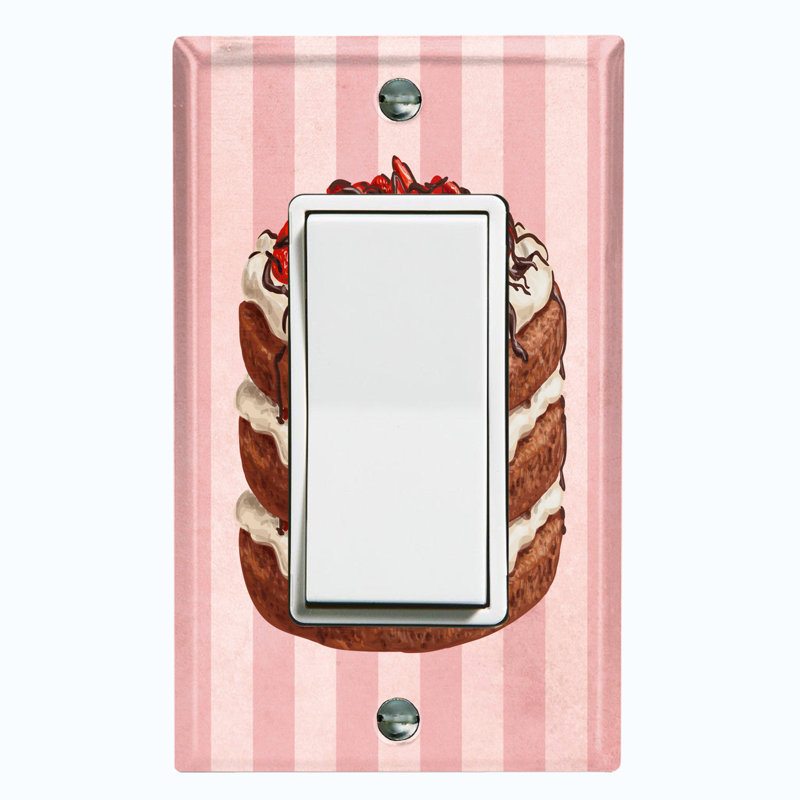 Plaque murale avec interrupteur d'éclairage à 1 bande Strawberry Layered Cake