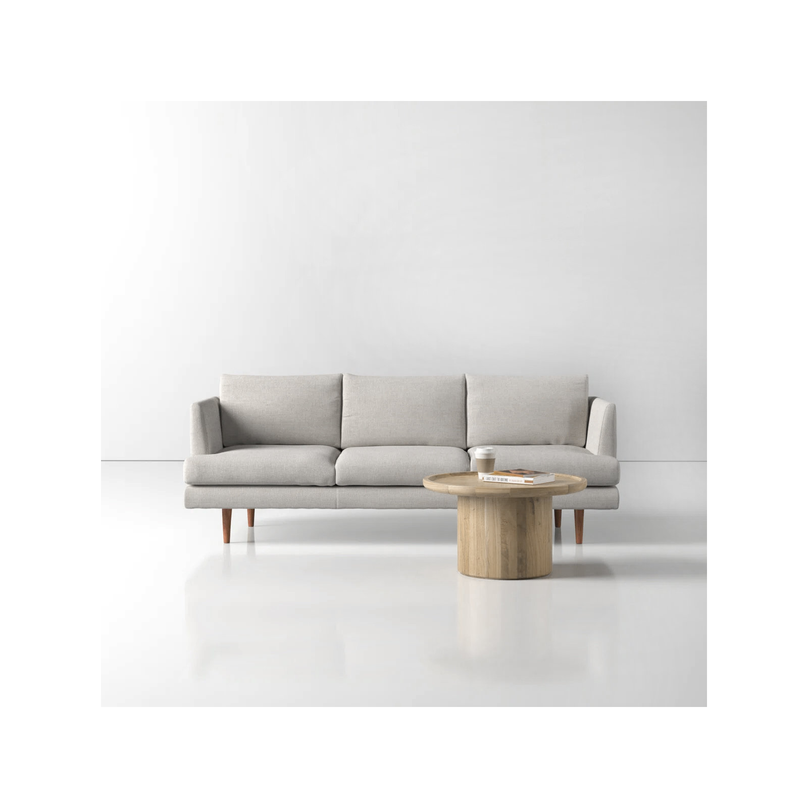 Miller 84'' Upholstered Sofa, Light Gray Linen Blend 