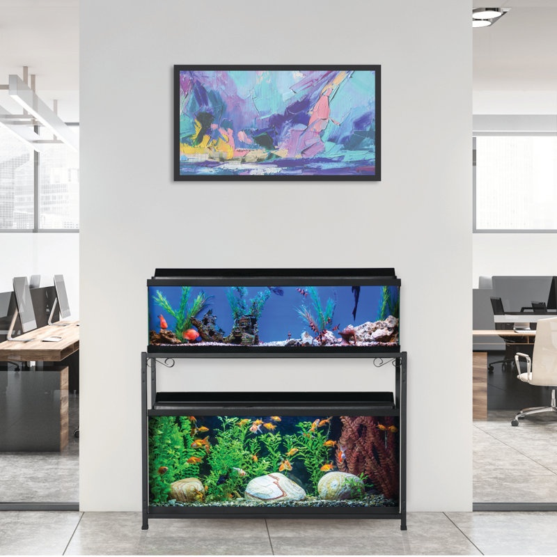 Rectangle Aquarium Stand, Black 65 Gallon