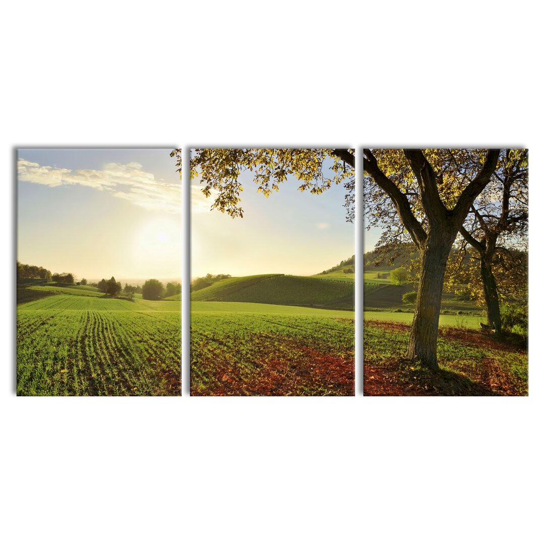 3-tlg. Leinwandbilder-Set Landschaft im Herbst