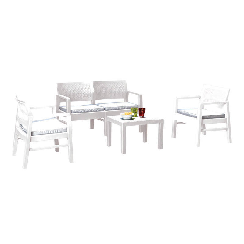 Dracen 4 Seater Sofa Set, White