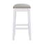 Tabouret à hauteur de comptoir Williston, blanc, structure en bois d'hévéa massif, siège revêtu de similicuir, argent-72727886-72727887-72727888