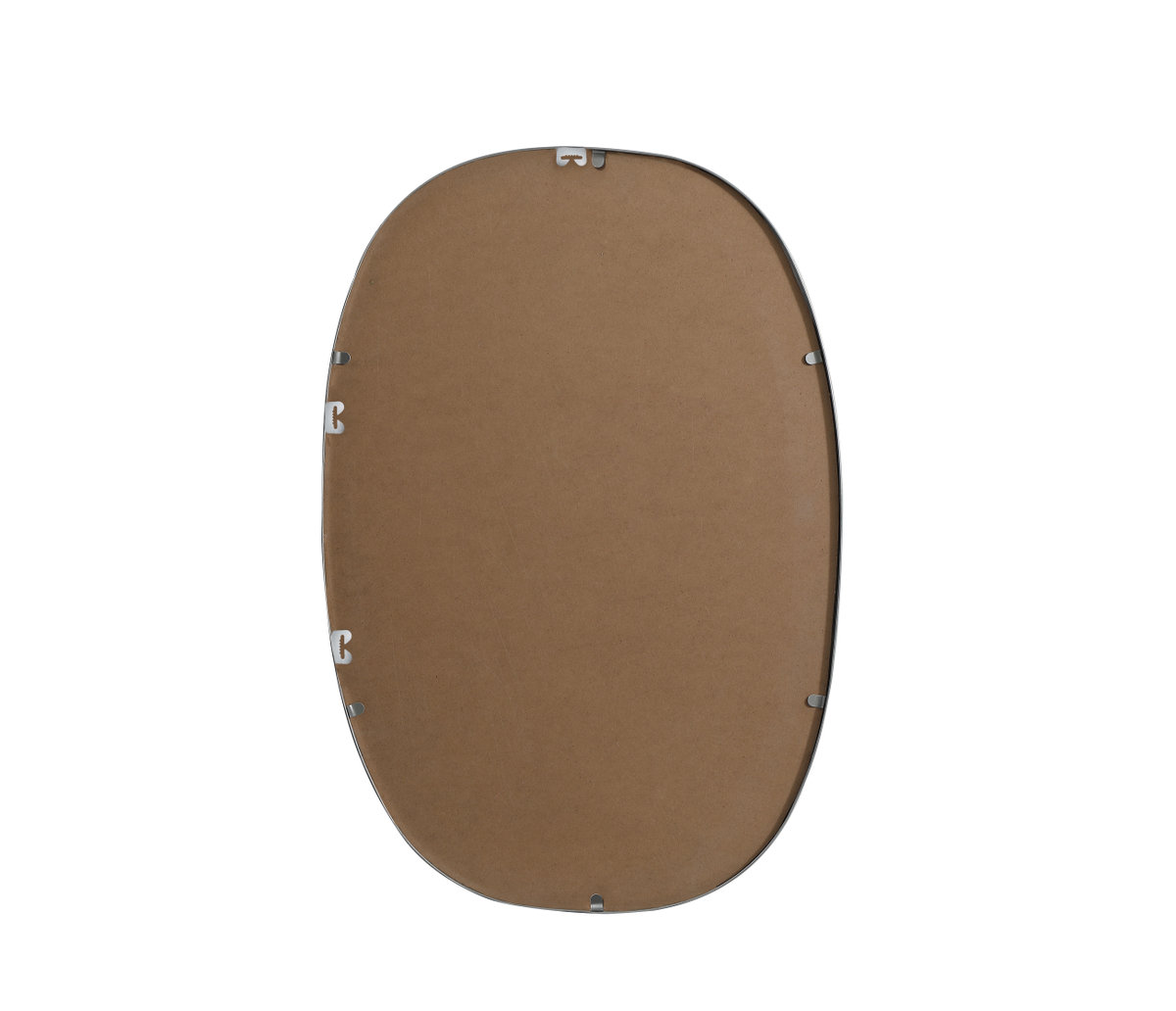 Sabine Metal Curved Oval Wall Mirror, 30" x 20", Silver