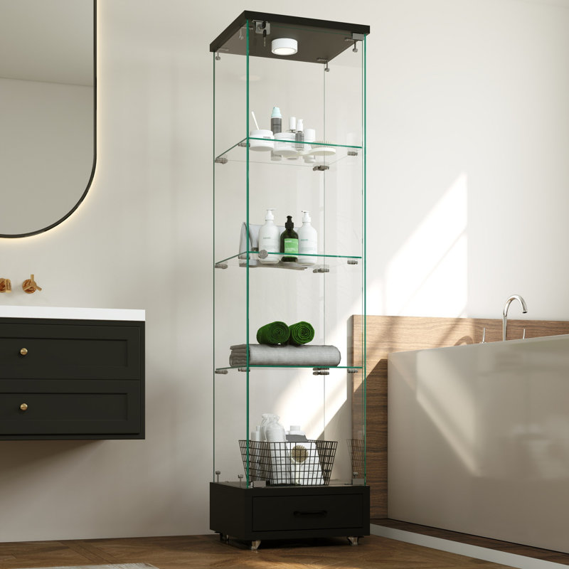 Spacieux garde-manger moderne, en MDF et en verre, pour le rangement à la maison