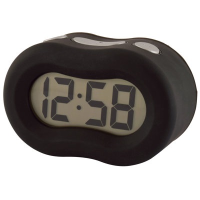 Digital Quartz Movement / Crystal Alarm Tabletop Clock in Liquorice Black