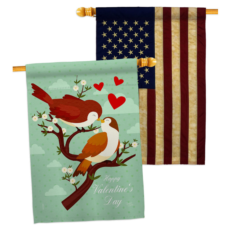 Drapeau de maison en polyester à 2 côtés True Love 40 x 28 po