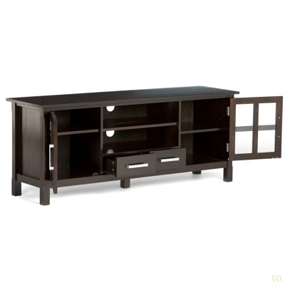 Meuble télé Kitchener de 60 po de large en hickory brun pour téléviseur de 65 po ou moins