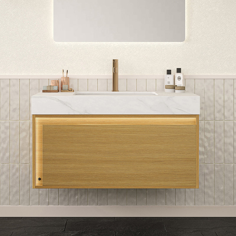 Armoire de rangement flottante ultra-mince pour meuble-lavabo et lavabo de salle de bain