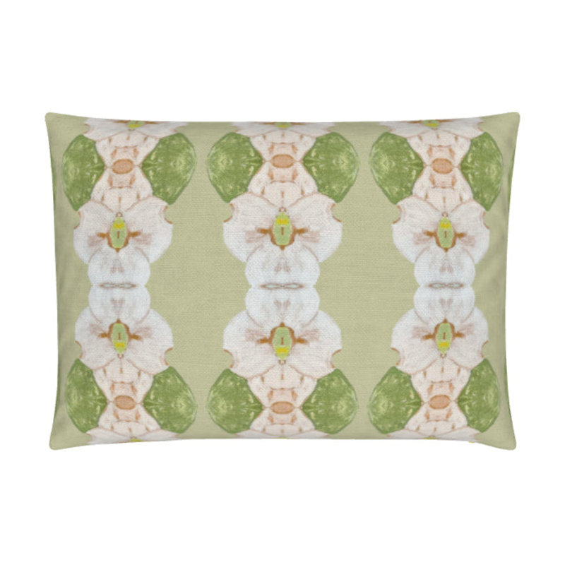 Flowering Dogwoods Lumbar Pillow Cover & Insert, Fernwood Green Floral