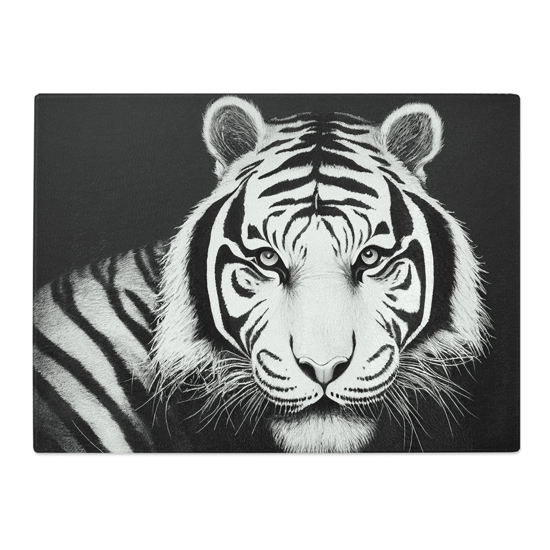 Monochrome Tiger Vol.3  Glass Chopping Board