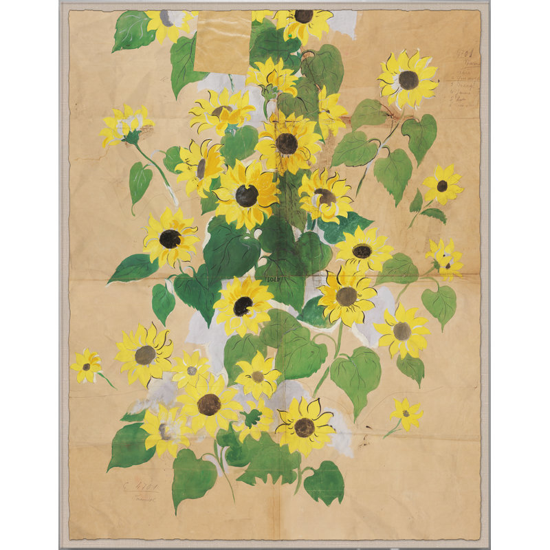 Tournesols par Paule Marrot - impression, Boîte en acrylique, H 56 po x l 44 po x P 1,25 po