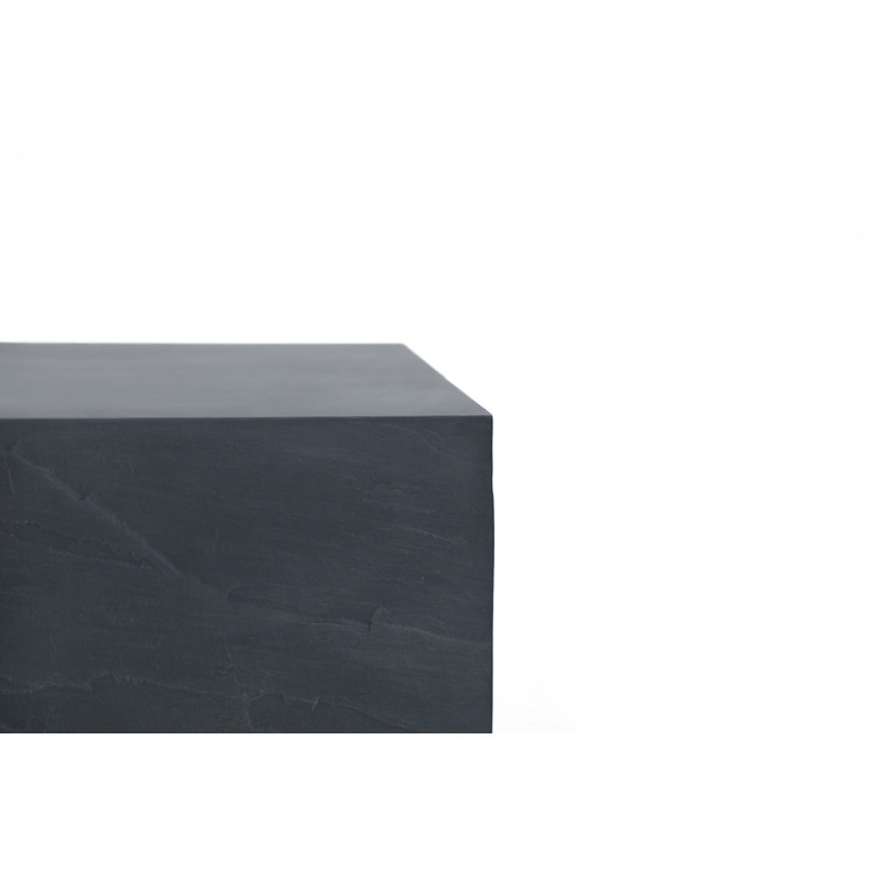 Colorado 34" Square Concrete Coffee Table, Slate Black