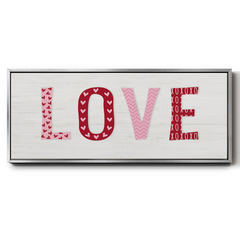 Motif d'amour - toile encadrée, H 24 po x l 60 po