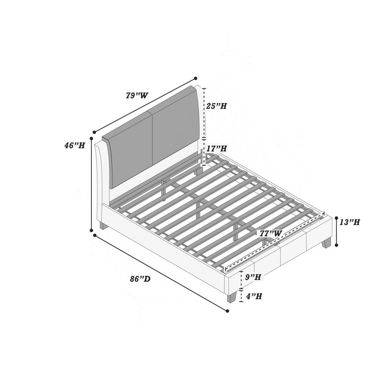 Eastern King Bed In White & Grey