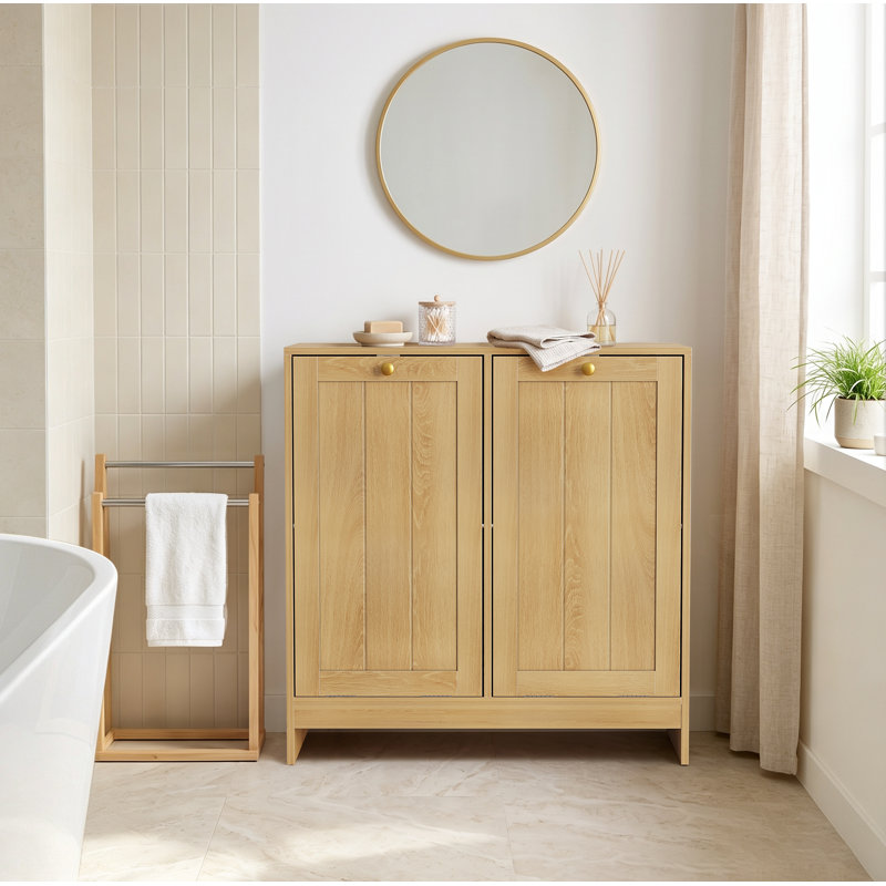 Panier à linge incliné avec panier amovible, panier à linge caché, armoire de rangement pour panier de salle de bain, organisateur de maison autoportant, chêne