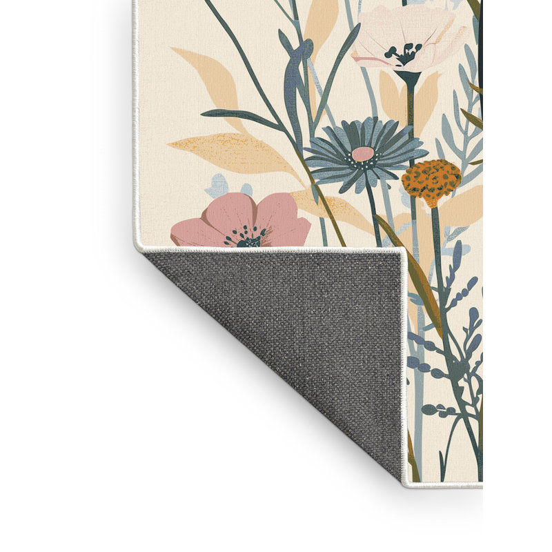 Tapis beige moelleux moelleux à motif abstrait moderne et contemporain de Pâques, 4 x 2