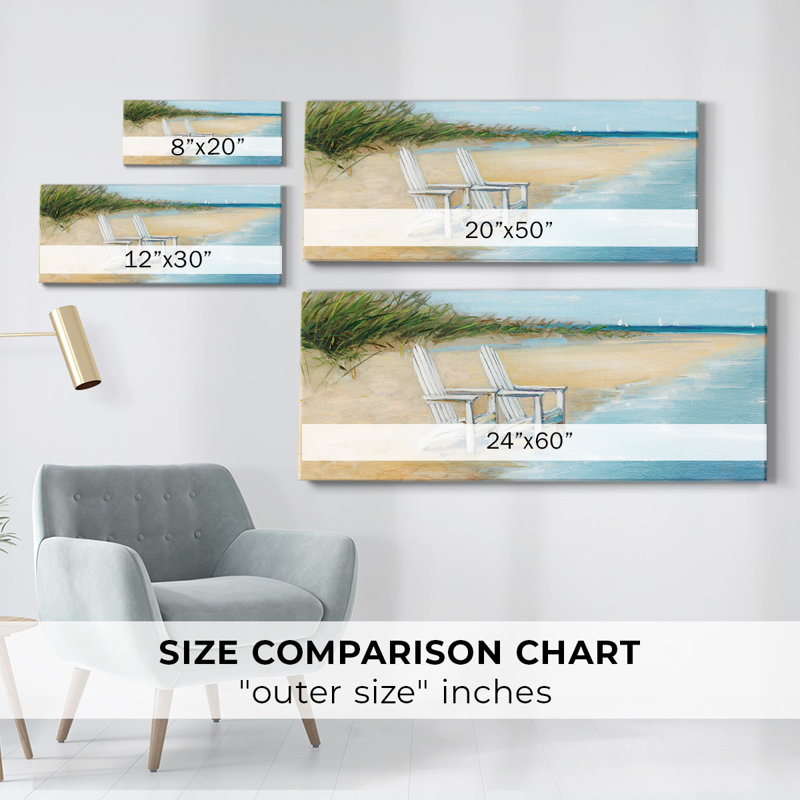 Vue sur l'eau II sur toile, H 24 po x l 60 po x P 1,5 po