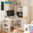 L Shaped Desk With Charger,Computer Desk With Drawers,Bookshelf, With LED Light,Modern Corner Desk,Home Office Desk,L-Shaped Study Table Writing Desk,Corner Gaming Computer Desk With Storage-5118701-5118700