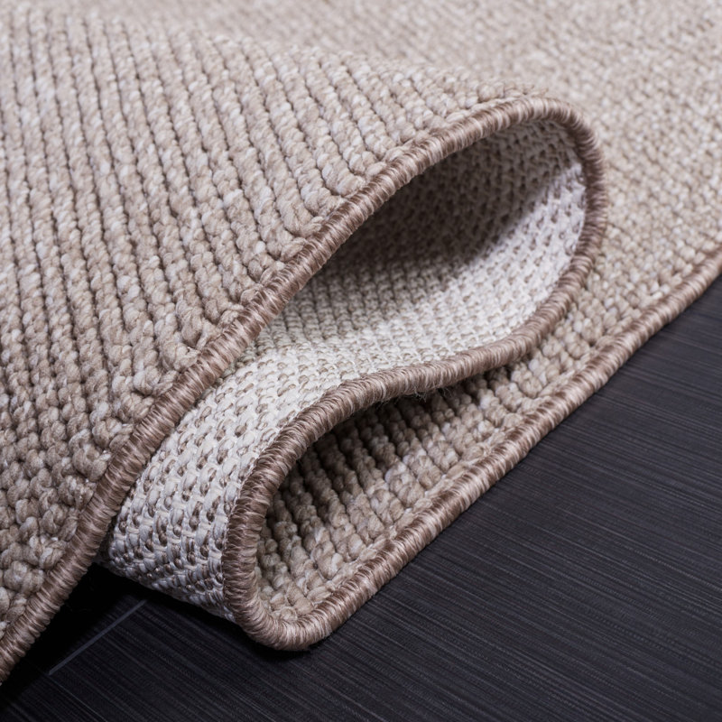 Tapis tissé à la machine en jute beige / ivoire, Rectangle 5 pi 3 po x 7 pi 6 po