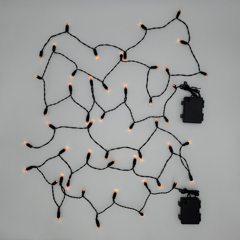 Battery Operated LED Mini String Lights - 2 Piece, Orange
