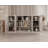 100% Solid Wood 65" Sideboard with Frosted Glass Doors and Adjustable Shelves-1225115624