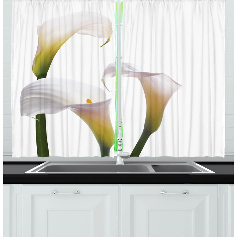 Floral Pointed Kitchen Curtain