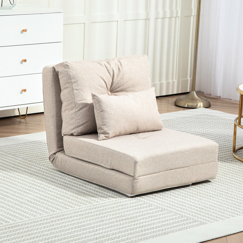 Surface de la chaise longue: pliante convertible avec pièce en lin beige réglable