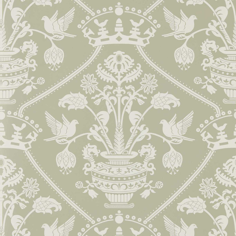 Highgrove Damask, Silver Green