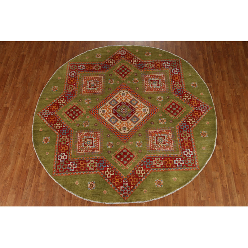 Tapis unique vert en laine 8 pi 3 po One Age of a Kind Kind