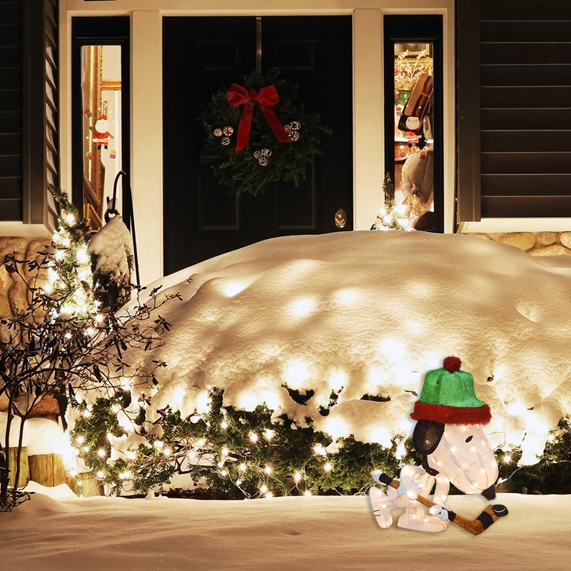 Peanuts Adventures Snoopy Playing Hockey 70 LED Lighted Display