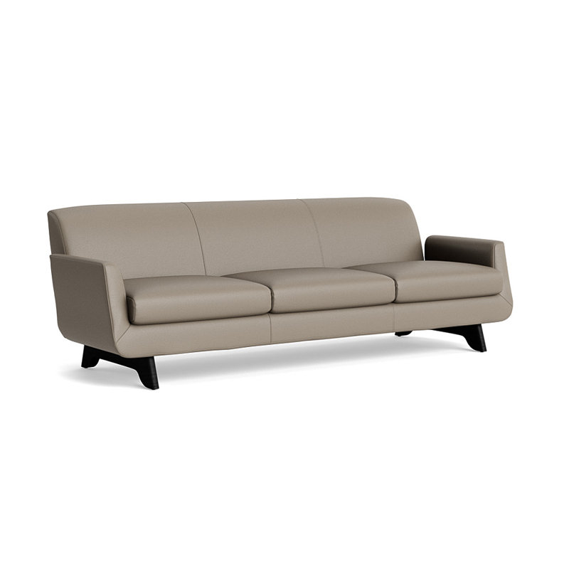 Canapé en cuir Supernova 95, H 31 po x l 95 po x P 36 po, Black, Cuir performance Greenwich - étain