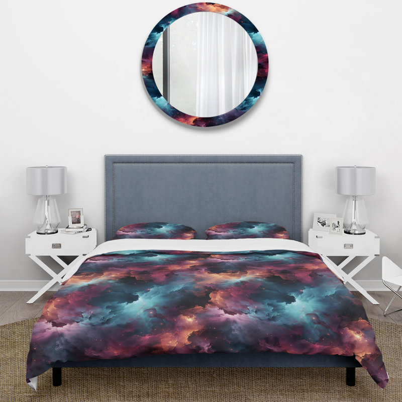 Ensemble de housse de couette Nebula Reverie Moody, Housse de couette pour très grand lit et 2 très