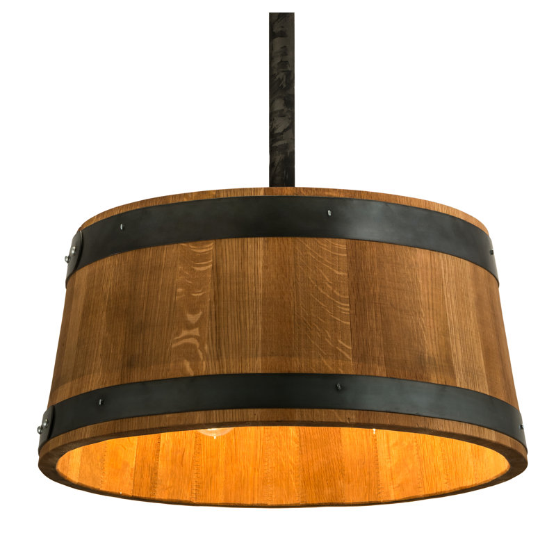 Luminaire suspendu baril whisky l 25 "