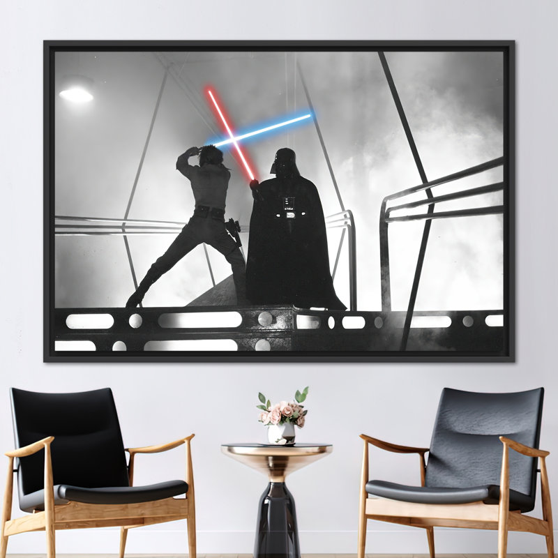 Affiche Star sur toile Star Wars, Noir, Reproduction encadrée sans passe-partout, H 12 po x l 16 po