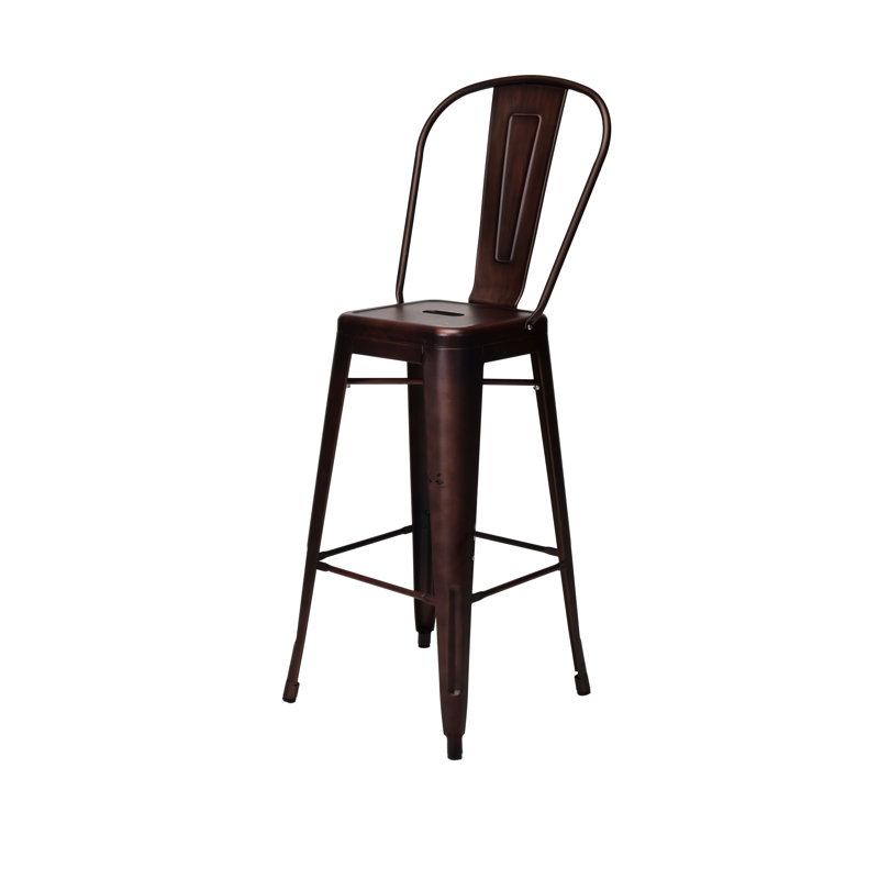 Katsikis Aluminum Outdoor Stool, Rose Gold