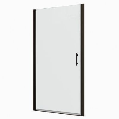 Matted Black Shower Door With Universal Pivot - 1/4" Tempered Glass, 1 3/8" Adjustable, Excellent Leak Quality, Easy Installation Procedure In 36000 Times Use Examination, Leak-, To Install