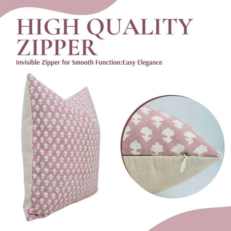 Coussin en coton fabriqué à la main Fabividine, H 22 po x l 22 po