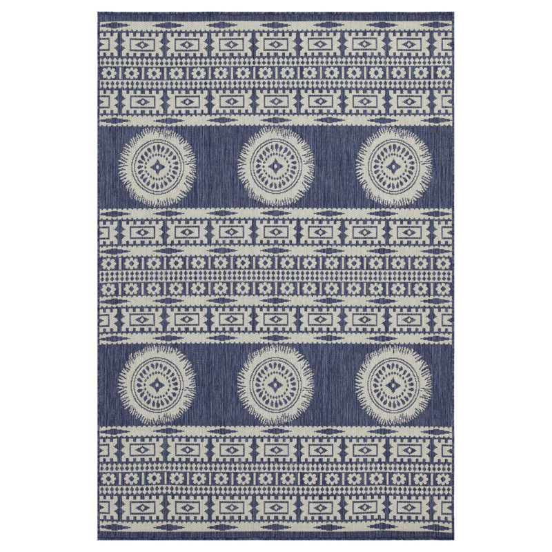 Sunshine GC_HAR2022 Blue 7 Ft. 10 In. X 10 Ft. 3 In. Indoor/Outdoor Area Rug, Blue, Rectangle 7'10" x 10'3"