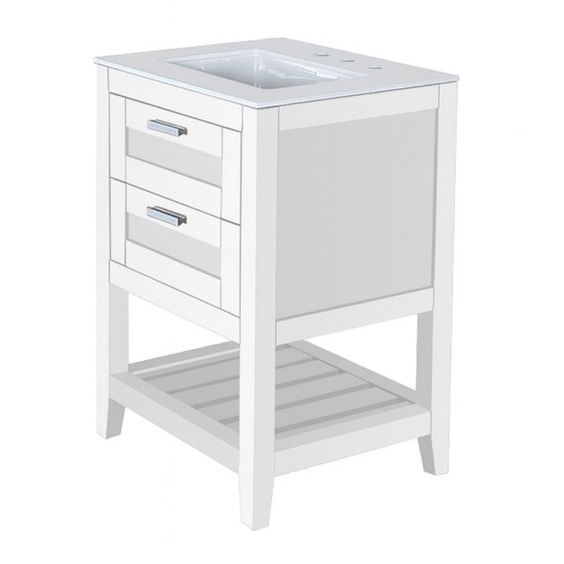 Stile 23.5'' W Single Vanity, Matte White, 8" Centers, Matte White