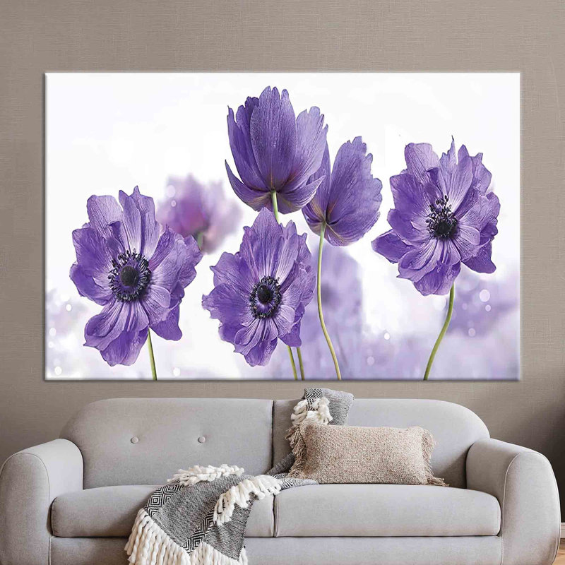 Large Flower Botanical Artwork On Canvas For Beautiful Abstract Home Decor And Wall Art Poster, Framed Wrapped Canvas