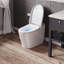 Toilette intelligente ELLAI avec fonction bidet, toilette monobloc avec chasse d'eau automatique, eau chaude, fonction de séchage à l'air, siège chauffant, veilleuse à DEL, télécommande incluse