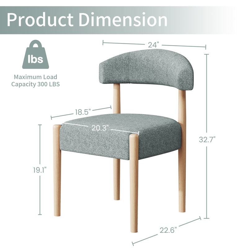19.1'' H Upholstered Side Dining Chair (Set Of 6), Blue