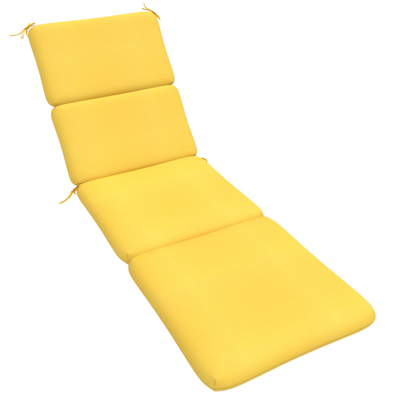 74" x 22.5" Outdoor Sunbrella Chaise Lounge Cushion (Set of 1), 3″ High-Density Foam Replacement Cushion, Canvas Sunflower, 1