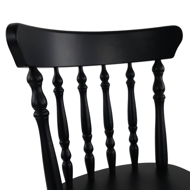 Ensemble de table de salle à manger 5 pièces Mid-Century, Naturel, Noir / Noir