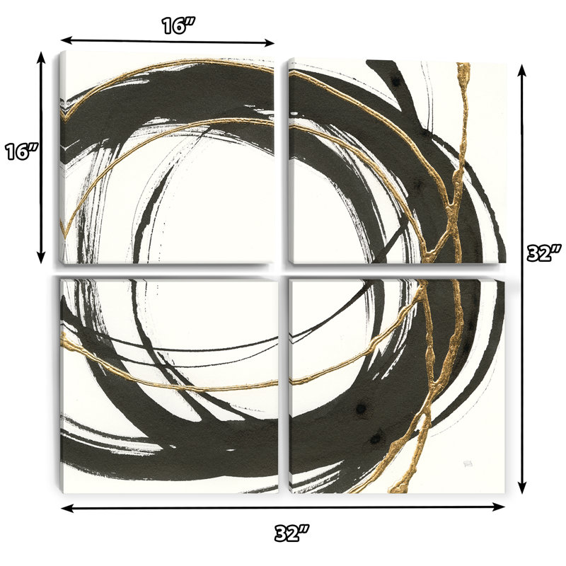 «Gold Glamour Circle III - Posh & Luxe», reproduction d'art sur toile