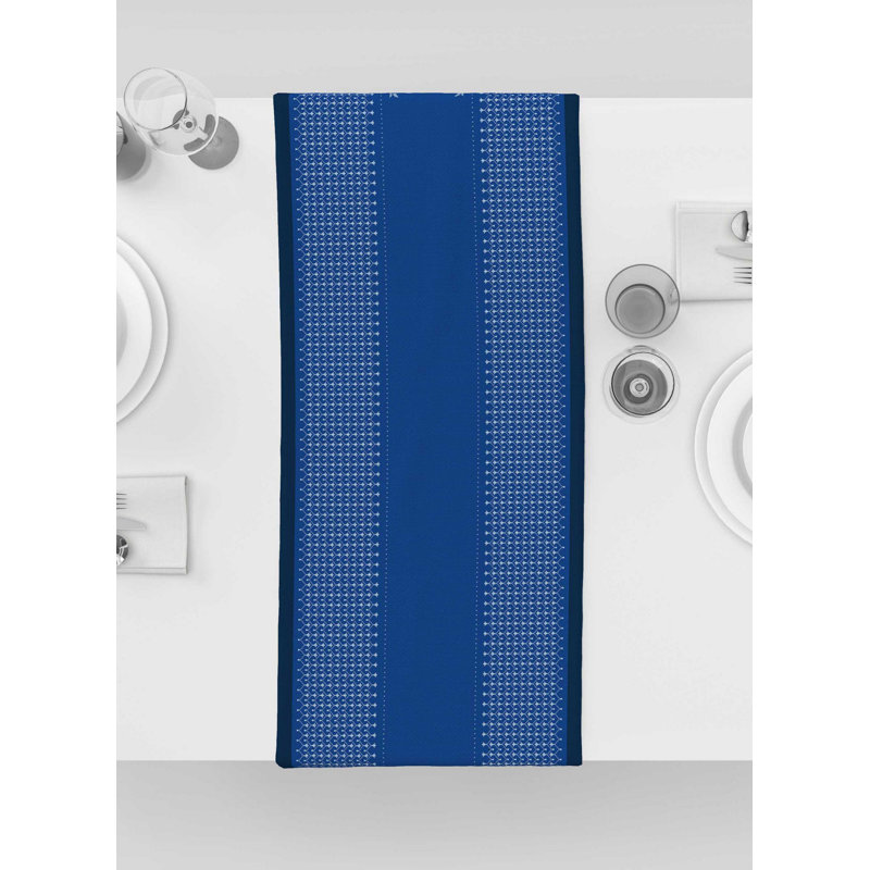 Northwich Striped Polyester Table Runner, Dark Blue