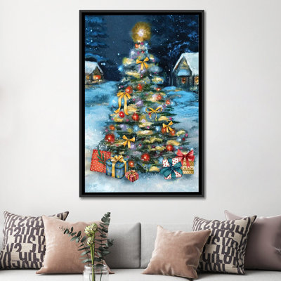 «Christmas Gathering», reproduction d'art sur toile encadrée