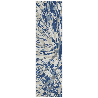 Machine Washable Indoor/Outdoor Chantille ACN2651 Abstract Rug